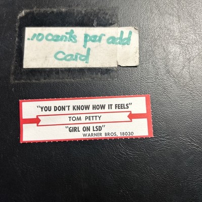 1 JUKEBOX TITLE STRIP Tom Petty You Don't Know How It Feels/Girl On Lsd 45