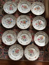 Antique Dresden Flower Gold Richard Klemm RK Germany Dinner 9 1/2