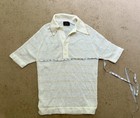 Vintage Men's 1970s Puritan Ban-Lon Full Fashioned Polo White Stripes L — photo 5