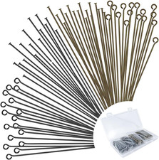 600 Pieces 2 Inch Flat Head Eye Pins for Jewelry Making DIY, Straight Bronze and