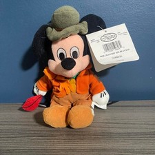 Vintage Disney Store Bob Cratchit Mickey Mouse Mini Bean Bag Christmas Carol 9"