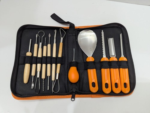 Juego de 12 Herramientas para Tallar Calabaza Halloween Kit con Estuche Acero Inoxidable - Imagen 1 de 5