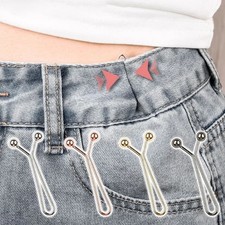 4pcs Adjustable Waist Buckle Clips for Jeans Pants Skirts Detachable Tightenin