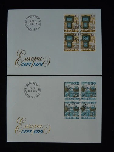 Europa Cept x2 FDC Switzerland 1979 (block of 4)