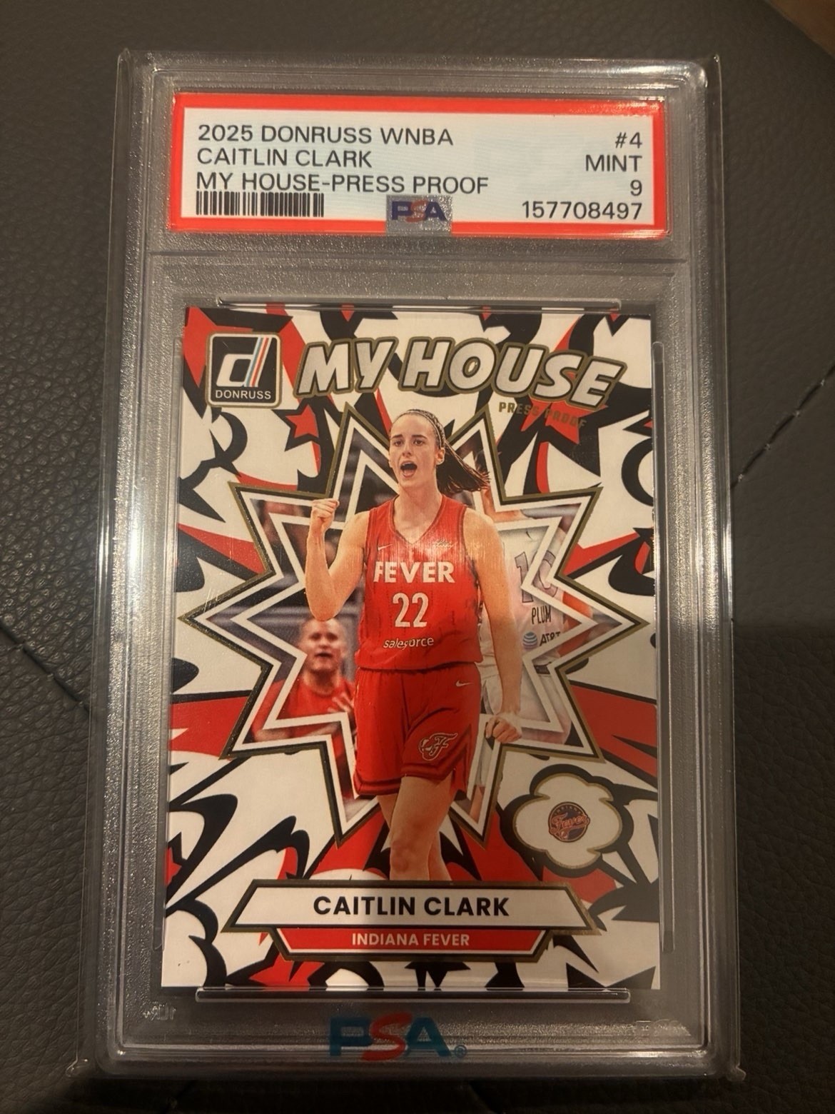 Panini Donruss 2025 WNBA My House Caitlin Clark #4 Press Proof PSA 9 view 1