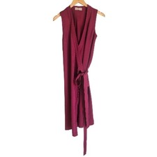 Everlane Sleeveless Japanese GoWeave Wrap Dress In Magenta Sz 2 Minimalist