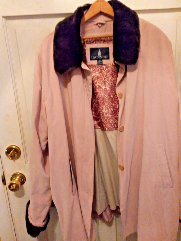 London Fog Pink And Brown Microfiber 3 Quarter Length Womens Jacket W/ Lining 3X