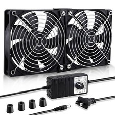 High Airflow 240mm Computer Fan 2x120mm AC Plug Speed Controller 110V 240V Cooli