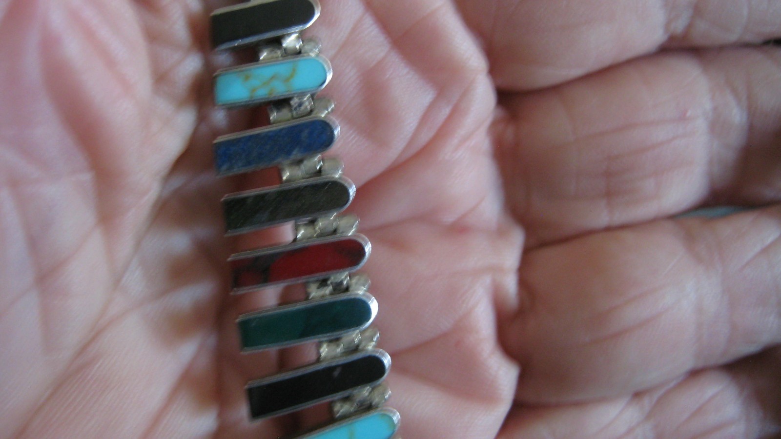 NICE MULTI GEMSTONE STERLING SILVER NECKLACE, 16.… - image 3