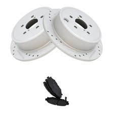 Rear Ceramic Brake Pads Rotors Kit w/ Hardware Fluids Performance-Grade 5 Lug