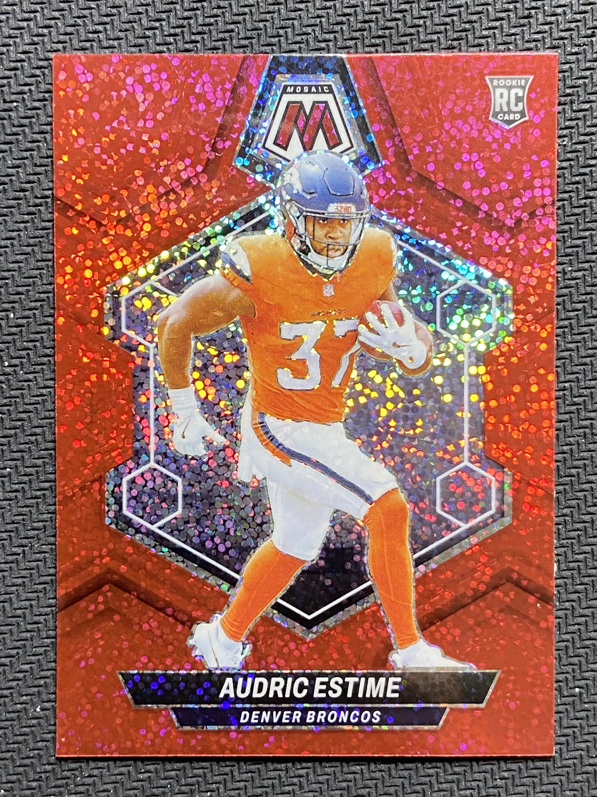 2024 Panini Mosaic Rookie Red Sparkle #392 Audric Estime Denver Broncos -GL12