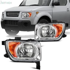 For 2003-2008 Honda Element Headlights Assembly Chrome Housing Left+Right L+R
