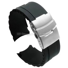 Silicone Watch Strap Curved End Rubber Band Waterproof 16mm 18mm 20mm 22mm 24mm