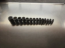 Set of 14 Blackhawk 1/2" drive sockets 1-1/4 " through 3/8" See Description