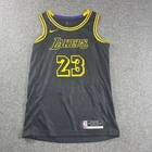 Nike Lakers Lebron James Jersey Size 40 Black Swingman Mamba #23 Dri Fit NBA