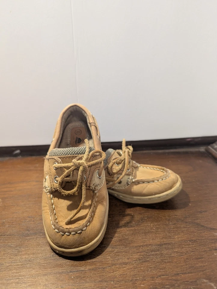  Top-Sider ребенка ясельного возраста мальчика лодка туфли размер 8 месяцев коричневый мокасины повседневный - Изображение 3 из 4