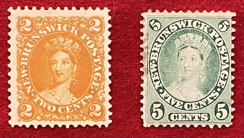 1860-1863 **QUEEN VICTORIA** NEWFOUNDLAND {CANADA} SCOTT# 7 AND 8 STAMPS! SOUND!