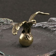 2x Solid Brass Eagle Figurine Small Statue Home Ornaments Animal Figurines Gift
