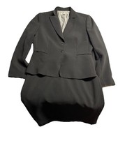 interview outfit  Women's Black Pinstripe Skirt Suit Set Size 8, , Lined