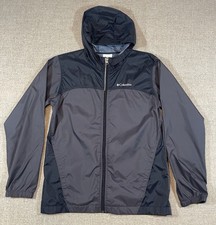 Columbia Kids Black Gray Full Zip Windbreaker Kids L 14/16 Outdoor