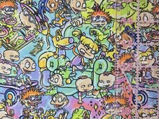 Custom 100% Cotton Woven Fabric Toddler Rugrats Cartoon by the 1/4 Yard 9x56 V2