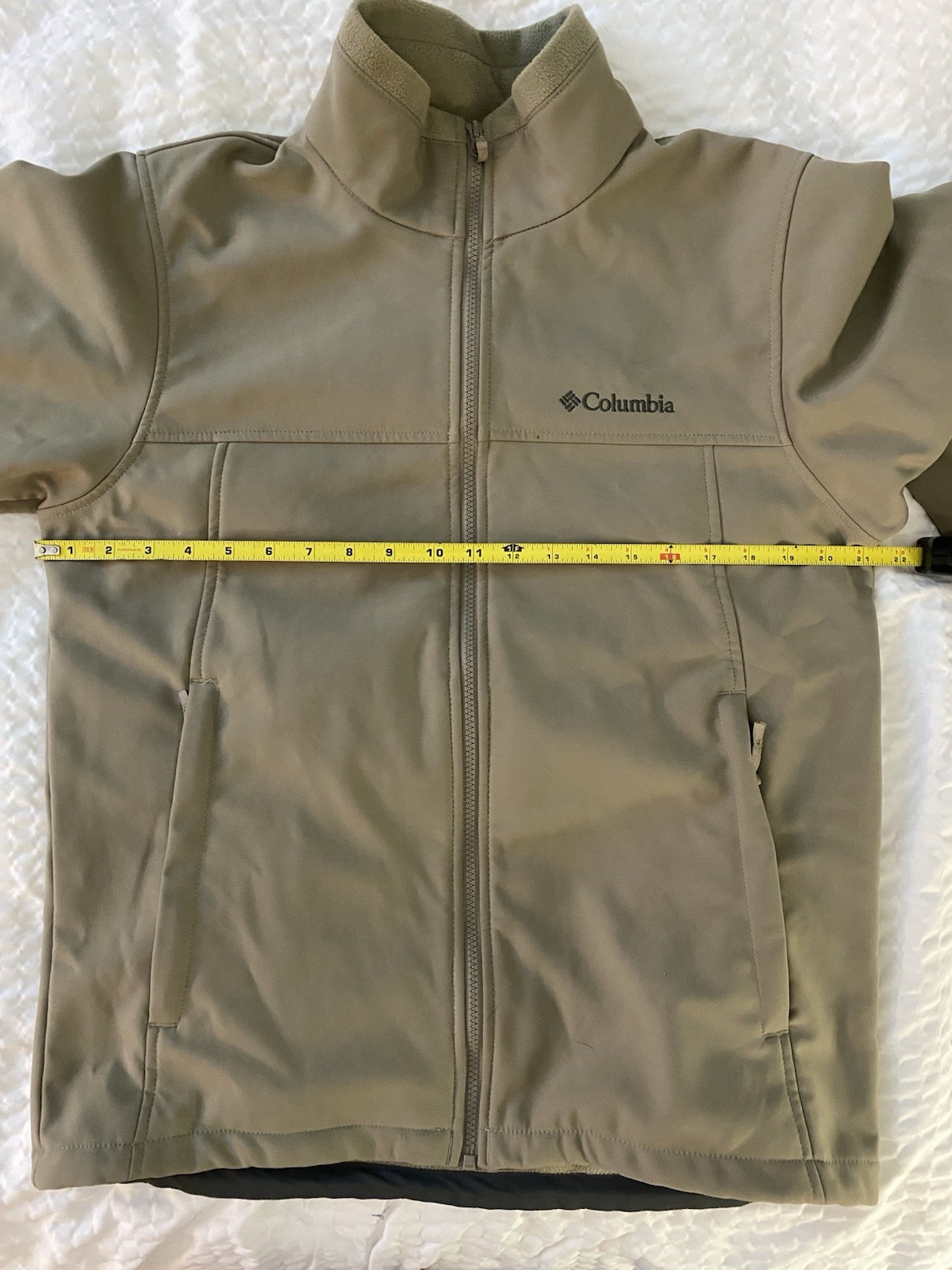 Men’s Columbia Softshell Jacket Medium Tan Khaki … - image 19