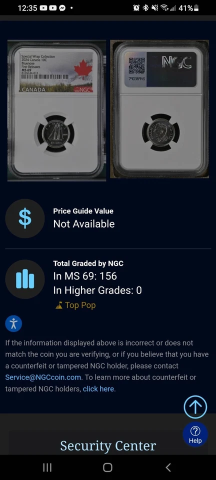 TOP POP 2024 CANADA 10 cents coin BLUE NOSE NGC MS-69 Fantastic Grade BID LOW!! - Image 3 of 4