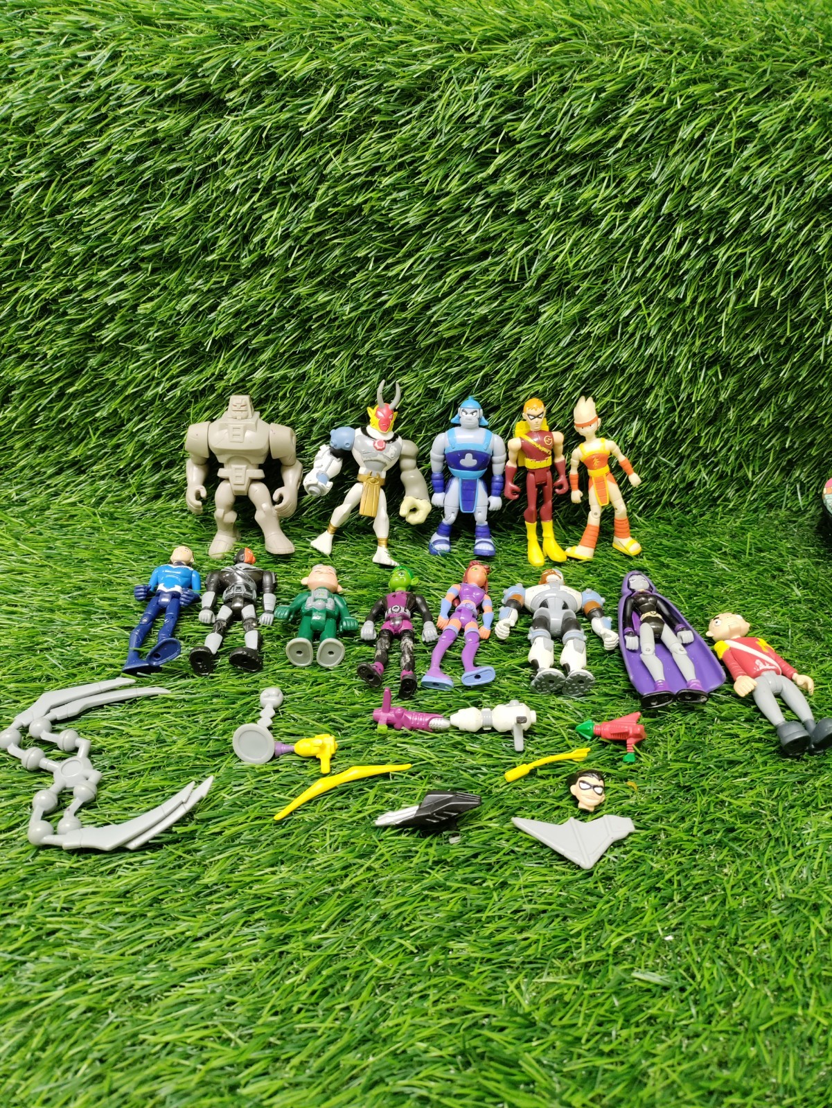 2004 Bandai Teen Titans GO! Raven Slade Beast Cyborg Starfire 3.5” Figures Lot