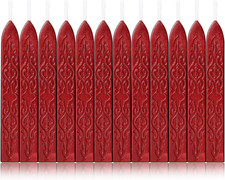 12 Pcs Sealing Wax Sticks with Wicks, Antique Wine Red Wax Seal Sticks for Wax S