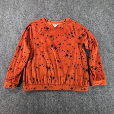 Cat  Jack Youth Halloween Orange Black Star Print Sweatshirt Pullover - L 10/12