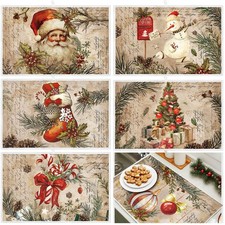 Meanplan Set of 6 Christmas Dish Drying approx. 24 x 16 inches, retro color