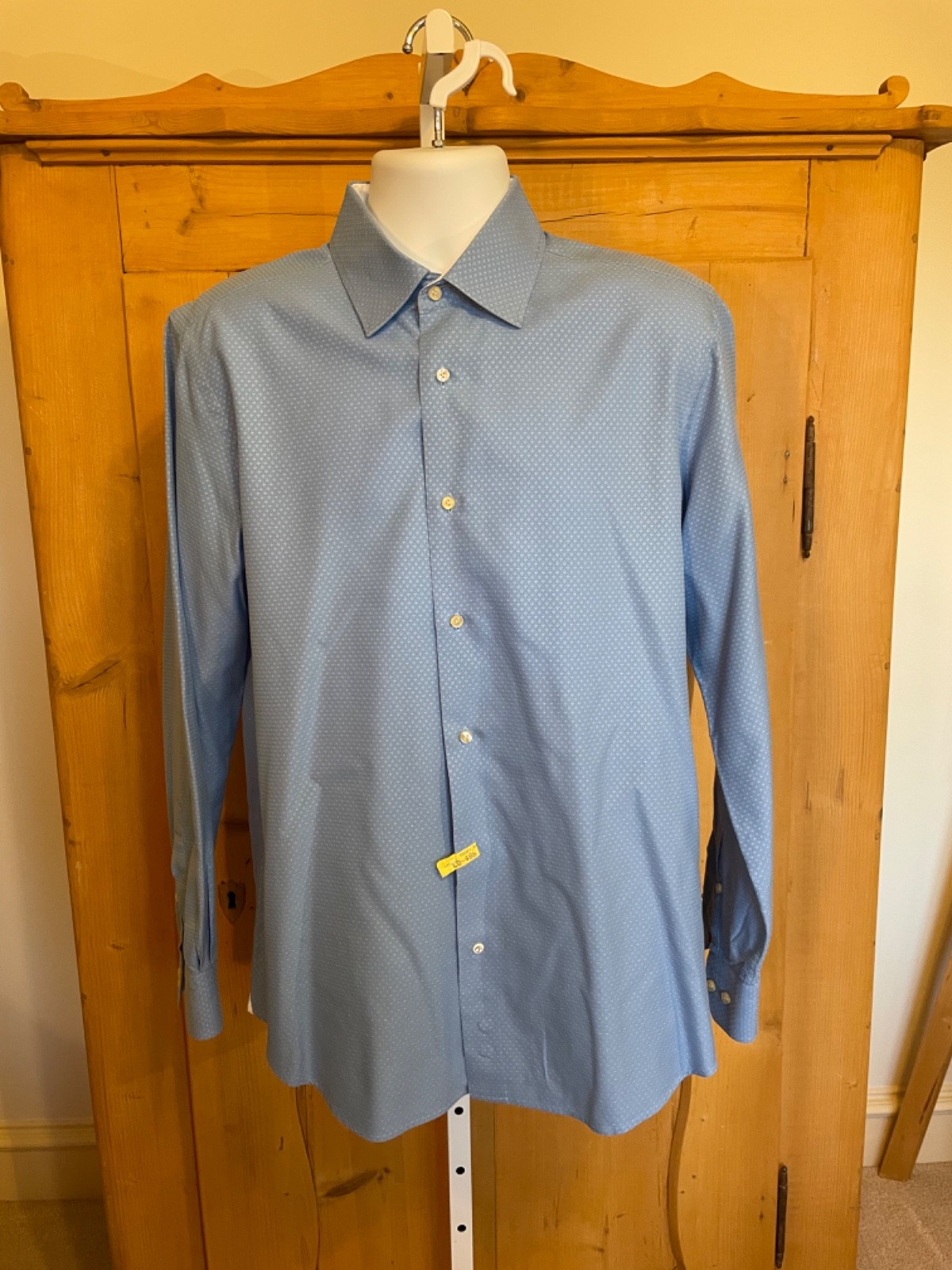 Robert Graham Solid Blue Textured Long Sleeve Dre… - image 1