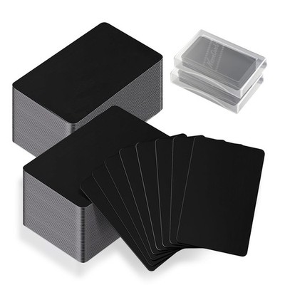 100 PCS Aluminum Business Card Blanks 0.45 mm Thickness Black Metal Business ...