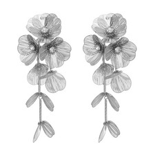 Flower Dangle Drop Earrings Long Dangle Earrings for Women Flower Dangle Earring