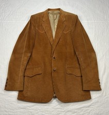 Vintage Lee Corduroy Western Blazer Brown USA Union Made 40L