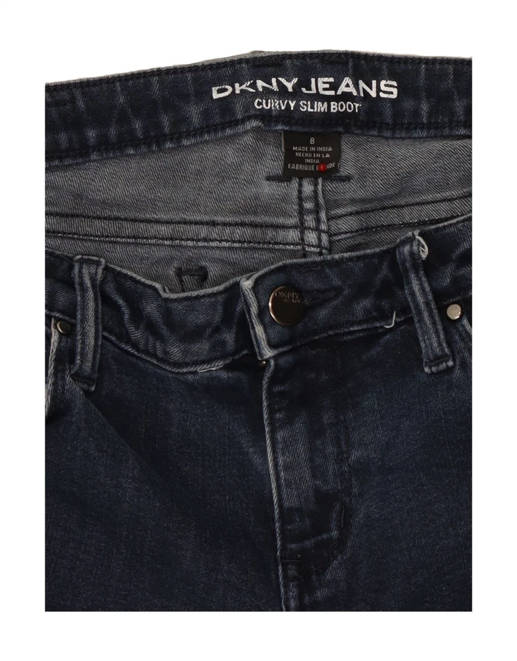 DKNY Womens Curvy Slim Bootcut Jeans US 8 Medium W30 L31 Navy Blue Cotton CZ14 - Image 4 of 4