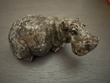 Vintage Shona African Stone Carving Hippo signed F. Mupfawa Zimbabwe Artist 4 in