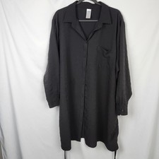 Time and Tru Black Soft Long Sleeve Button Down Tunic Shirt Dress Sz 3X 24W-26W