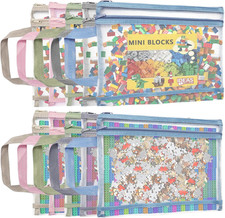 10 Pack Mesh Zipper Pouch Bags, Colored Double-Layer Toy Storage Bags with Zippe