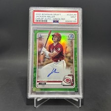 2020 Bowman Draft Chrome Draft Autographs Jackson Miller Green Refractor /99!!!!