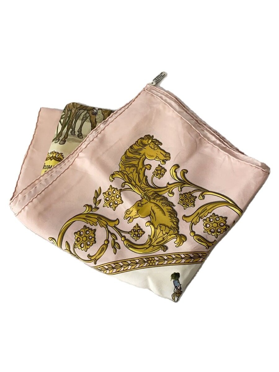 RARE HERMES Silk Scarf Pink All Over Print Womens Fashion Accessory