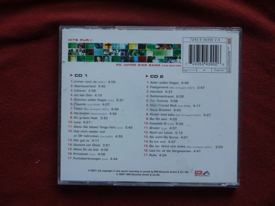 2CD Hits Pur - 20 Jahre Eine Band incl. "Abenteuerland" "Indianer" - Bild 2 von 2