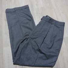 Polo Ralph Lauren Black Label Women's 16 Pleated Wool Straight Pants Gray