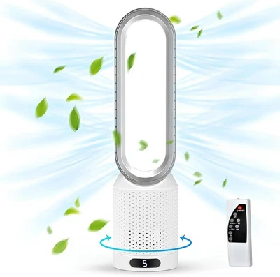 ATHLIX Rotorloser Ventilator/ Standventilator mit Fernbedienung leise | Ionisator- 58cm