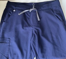 FIGS Women s Zamora Jogger Scrub Pants Drawstring Navy Size L