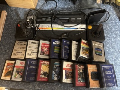 Atari 2600 Jr Game System Console Retro Rainbow Untested, two controllers, games