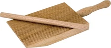 Tredoni Professional Gnocchi/Garganelli Wood Paddle Slanted Ridge Natural 