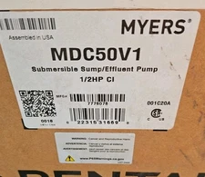 MYERS MDC50V1 SUBMERSIBLE SUMP PUMP. 1/2HP,