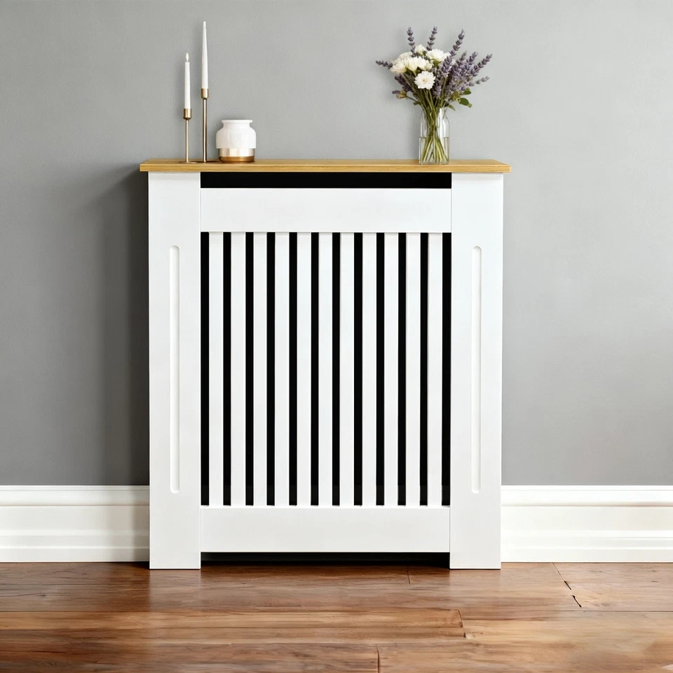 36'' Tall Radiator Cover Wood Cabinet Decorative Heater Protector Grill Shelf - Image 2 of 4