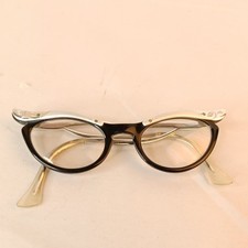 Vintage Cat Eye Glasses Marine Alum 4-1/2 - 5 1/2